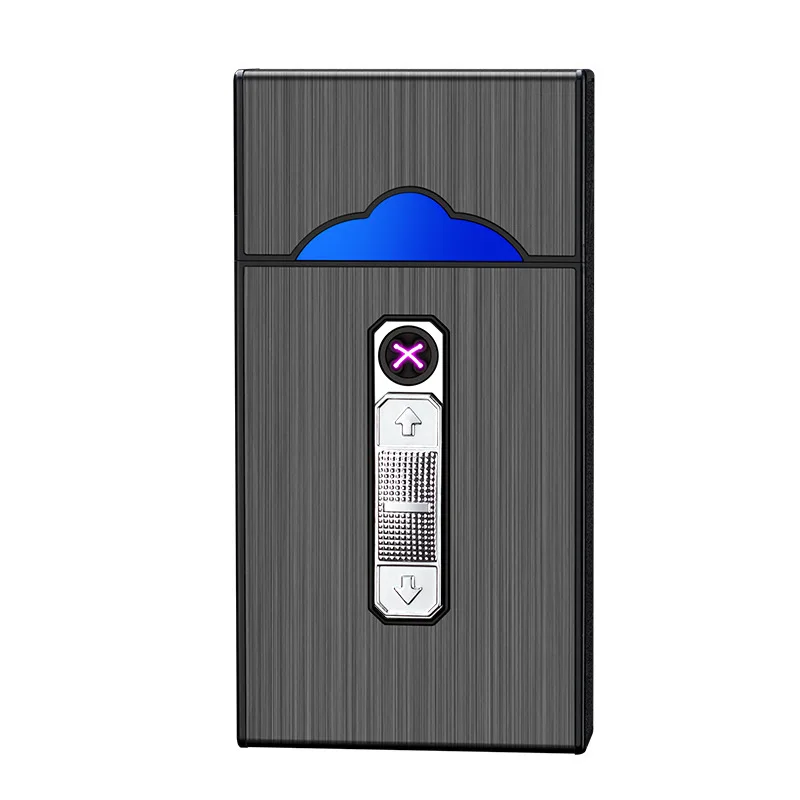 Wholesale slim cigarette box Electric arc lighter USB charging smoking tool cigar accessories travel cigarette cases