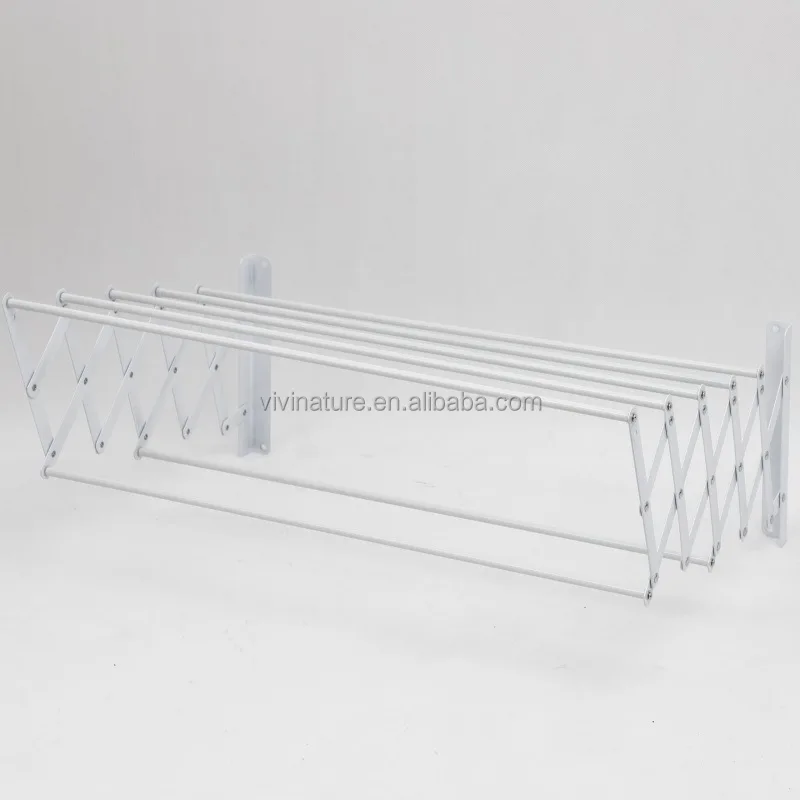 Wall mounted telescopic towel hanger and clothes rack