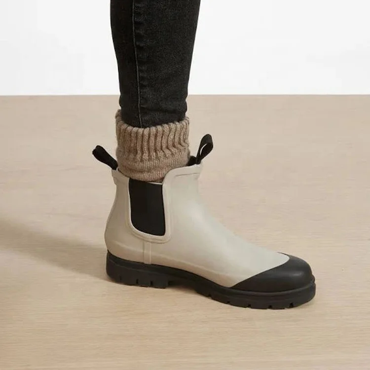 China cheap new technology chelsea pvc plastic gumboots white rain boots