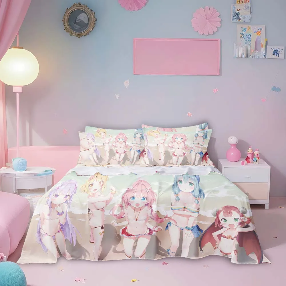 Wholesale Premium Customized Printed Design 100% Polyester 4pcs Bedding Sheet Set