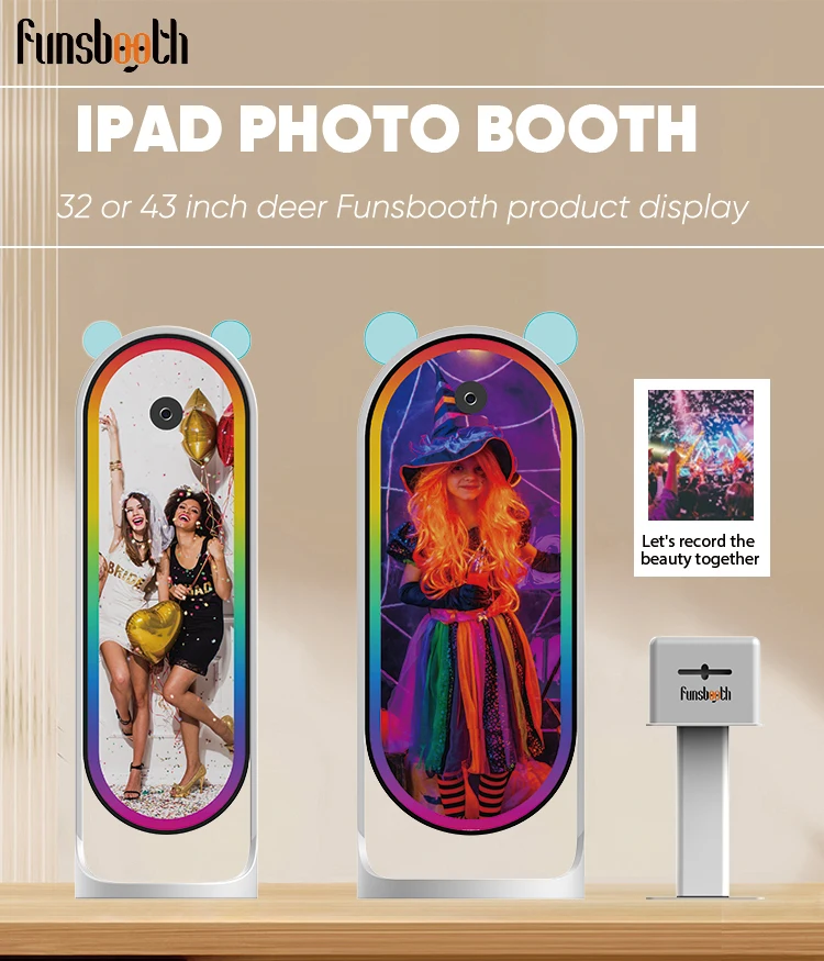 2024 New Mirror Photo Booth Selfie Digital Portable With Touch Screen And Magic Mirror PhotoBooth Machine Camera Printer Shell