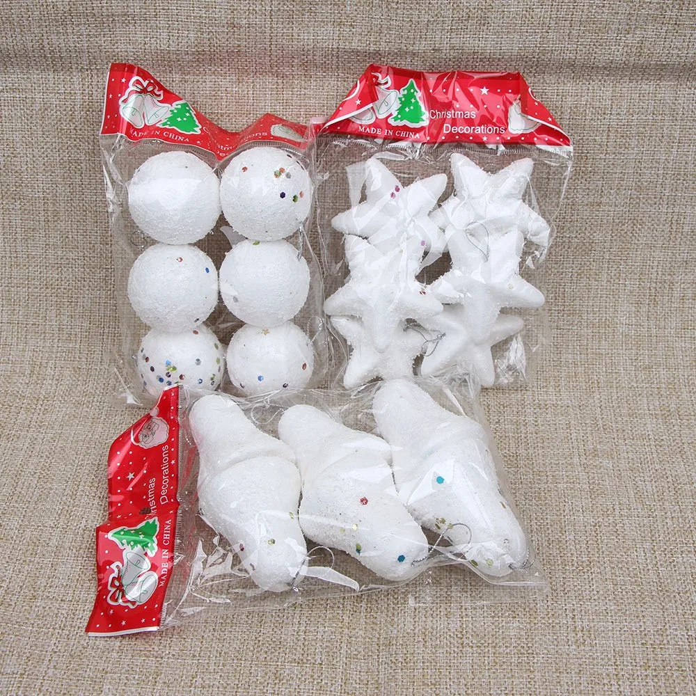 Cheap Christmas tree ornaments snow ball  Xmas star 4-6cm christmas bell