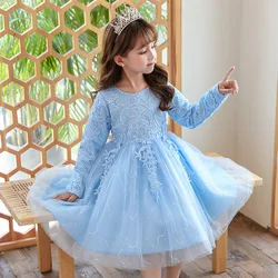 4-12 Years Flower Dress Girls Clothes Princess Party Pageant Gown Kids Dresses for Girls Wedding Evening Clothing