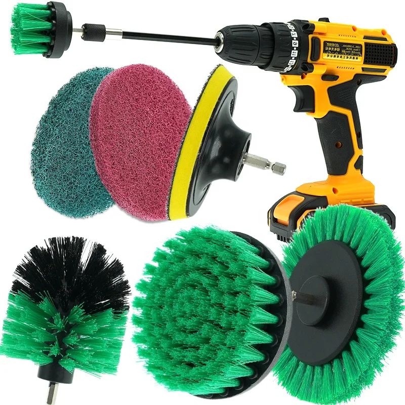 Drill Attachment Brush Power Scrubber Electric Drill Cleaning Brush 8 PCs Set For Household Cleaning