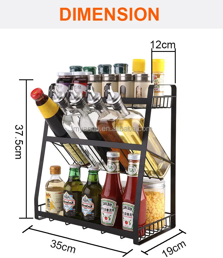 Kitchen Accessories 3-Tier Anti Skidding Kitchen Countertop Storage Rack