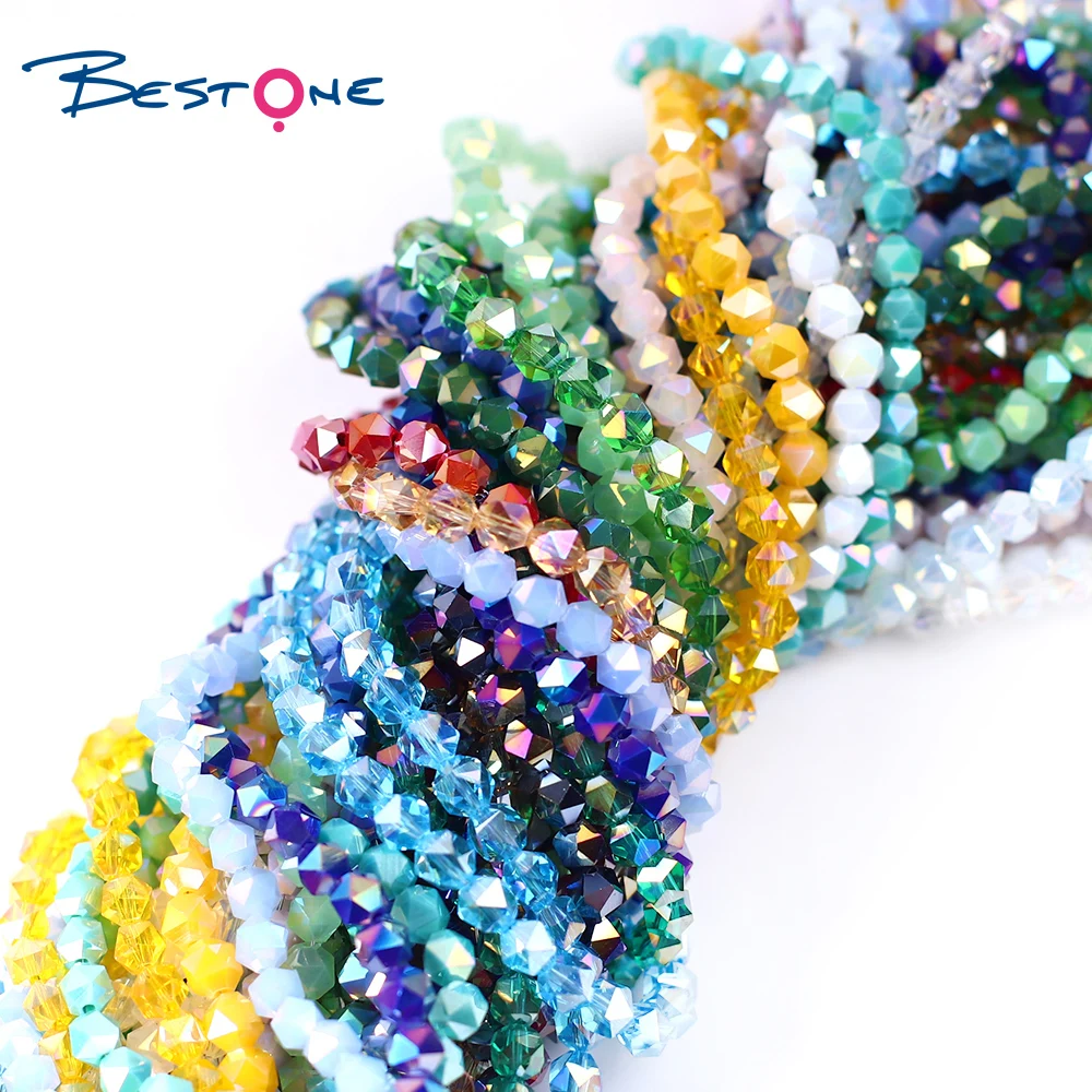 Bestone 4mm Hot Sale Crystal Beads Rondelle Beads Factory Directly Sale JC Crystal Glass Beads