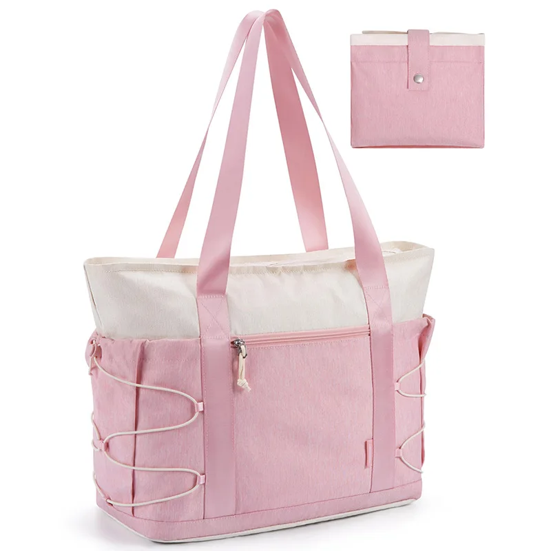 2024 Fashion new large capacity foldable simple convenient fitness hand shoulder bag Women Handbag for Travel