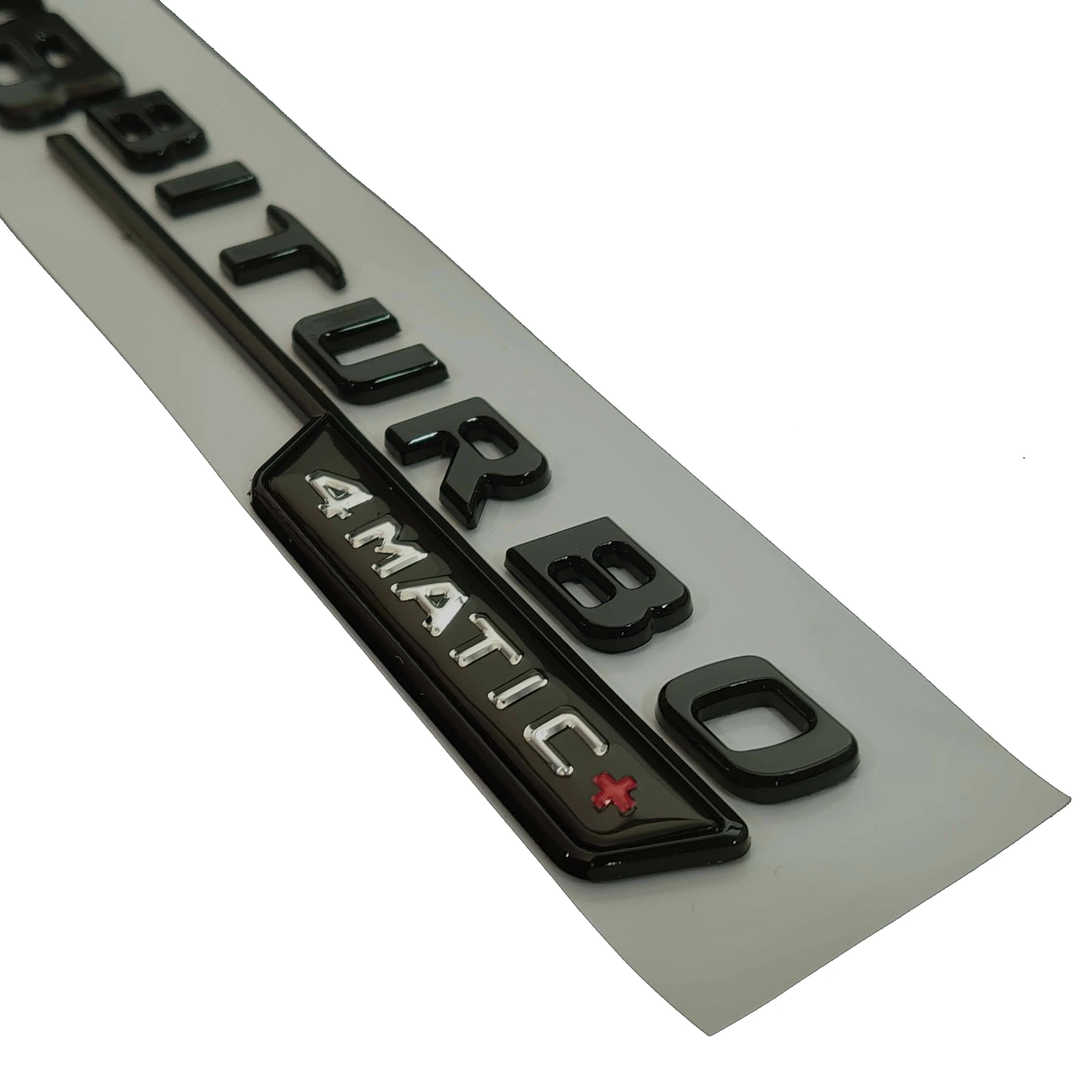 Wholesaler Firmly pasted 2pcs BITURBO 4matic Letters Fender Emblems Badges Fit metallic logo for car for Mercedes Benz AMG