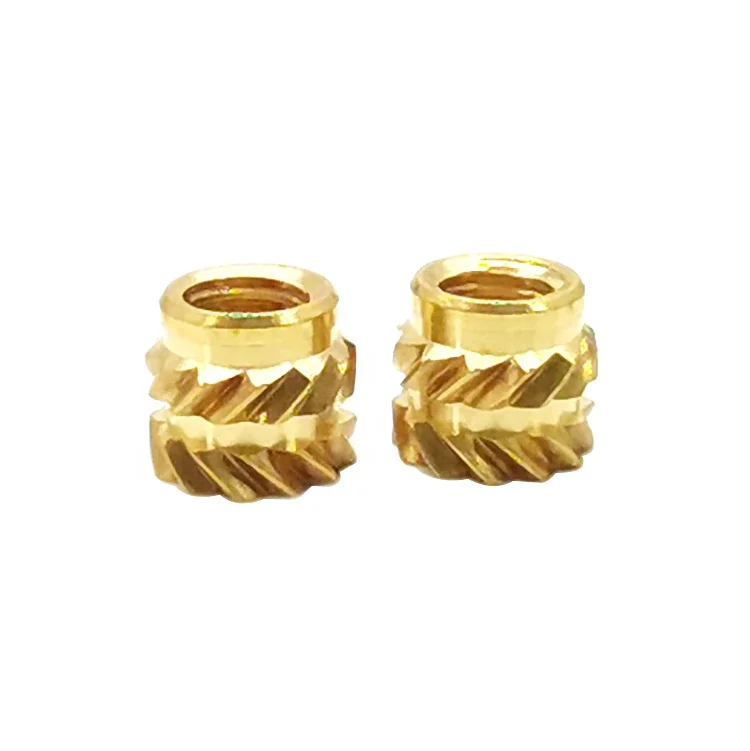 Dongguan high quality factory customized M2 M3 M4 M5 M6 M8 M10 brass nut knurled threaded insert nuts for plastic