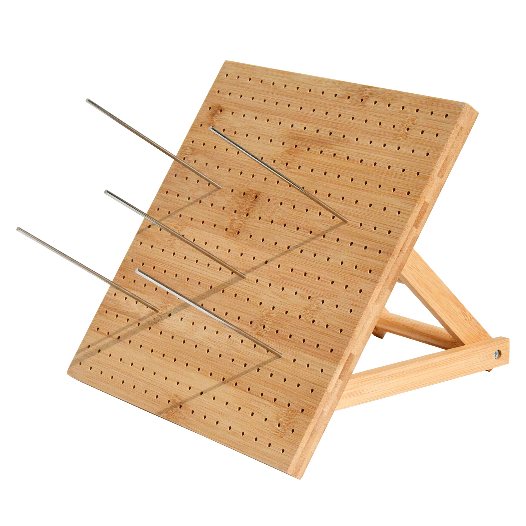 Full Kit Folding Bamboo Crochet Blocking Board for Knitting and Needlework with Stainless Steel Rod Pins