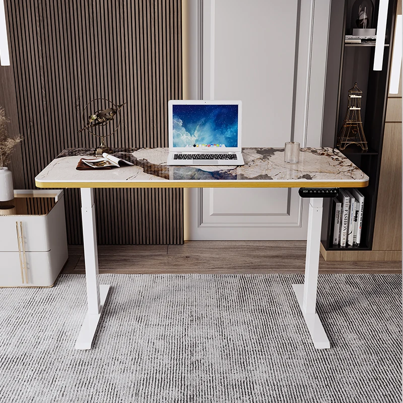 Changteng Nordic style Bureau Debout Marco de escritorio Rock Slab Height Adjustable Sit Stand Desk Elektrischer Schreibtisch