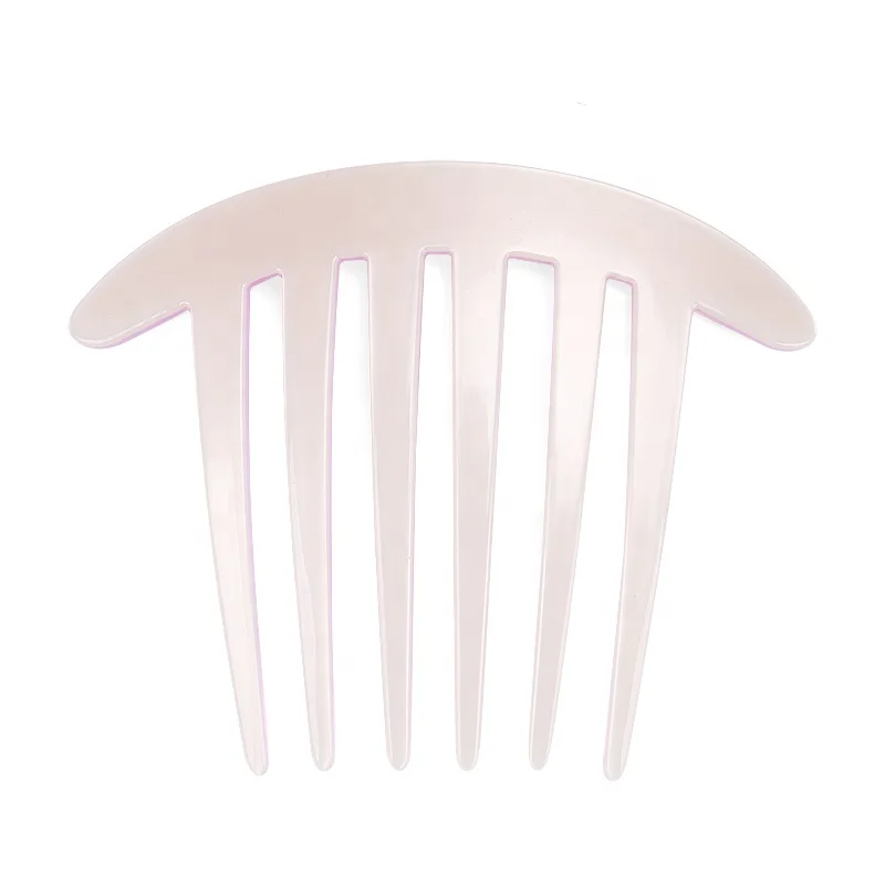2020 Fashion Decorative Comb Cellulose Acetate Wide Tooth Comb Non Slip Ponytail Fork Comb