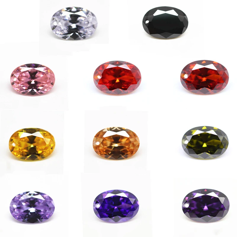 All of Sizes and Colors Oval Cut 5A Cubic Zirconia Loose Gemstones CZ Stones Synthetic Diamonds for Jewelry Making