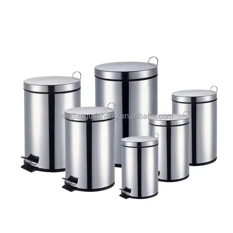 430SUS 3L/5L/7L/12L/20L Hotel guest room 20 Liter foot pedal trash bin / waste bin / dustbin / garbage bin