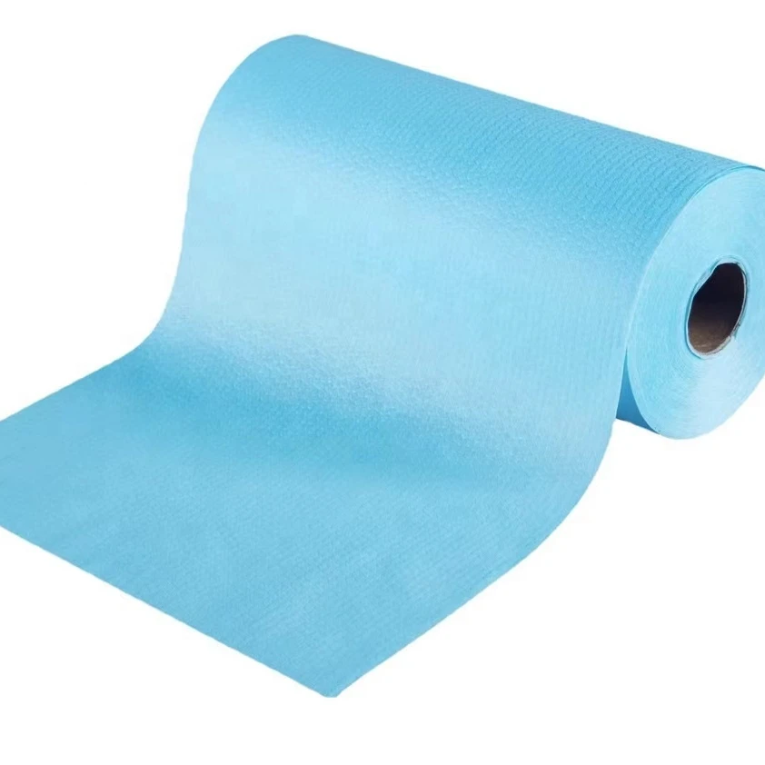 Degradable  70%Woodpulp 30%PP Industrial Cleaning Cloth Spunlace Nonwoven Fabric Rolls