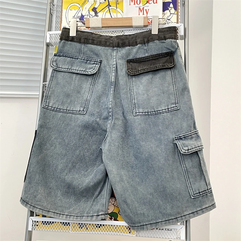 Wholesale summer fashion casual denim shorts straight vintage denim jean shorts men