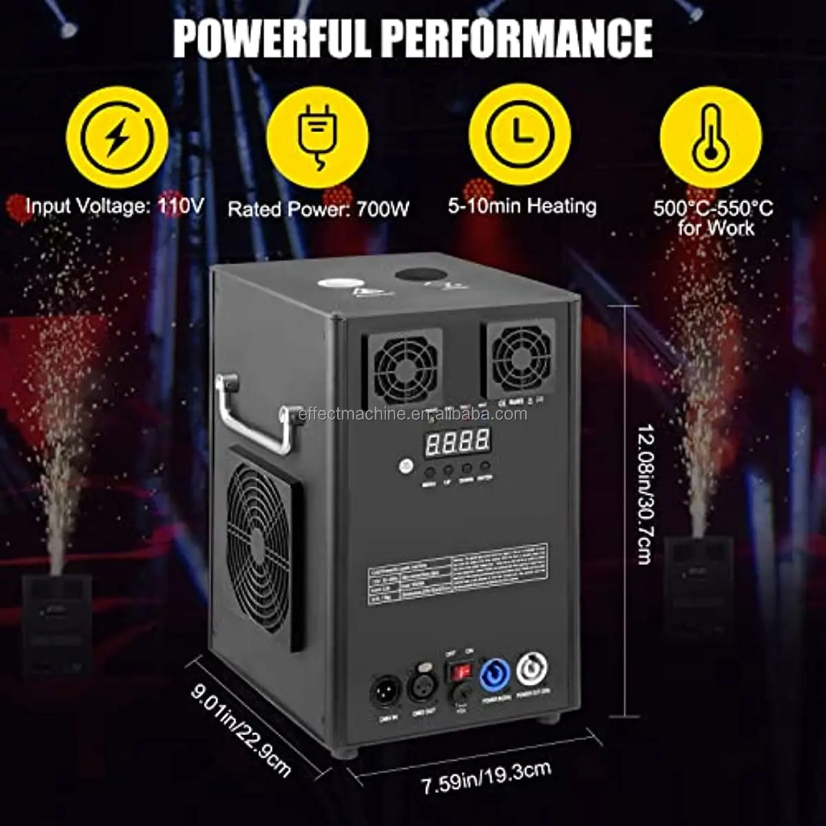 Topflashstar 600W Fountain Fireworks Machine indoor Wireless Remote Control  fireworks cold spark machine  wedding Stage Party