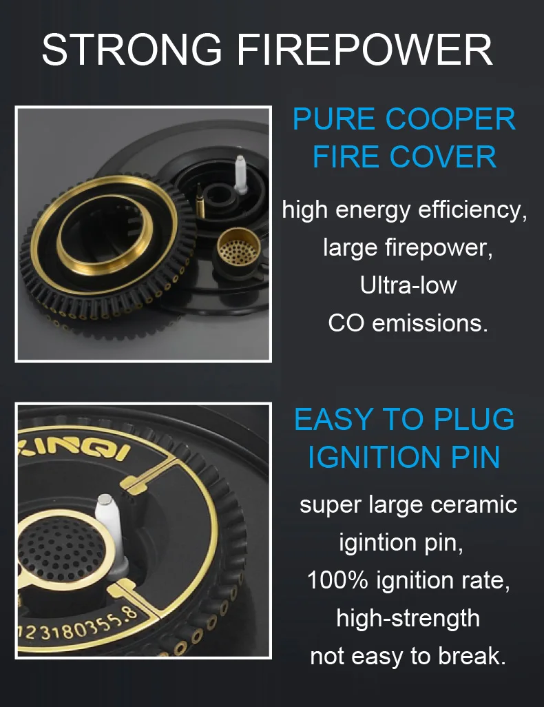 High Quality 2 Burners Gas Hob Cooker Flameout Protection Device Built-in N.G. /L.P.G Gas Stove