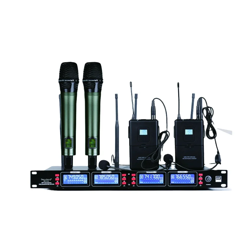 wireless UHF microphone with collar clip bodypack professional microphone
