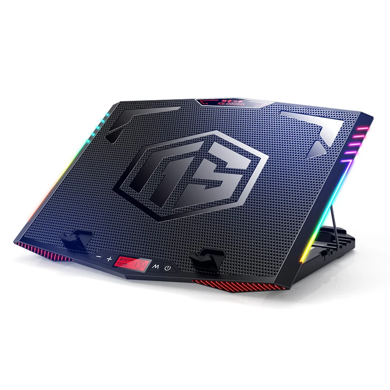 Охлаждающая подставка для ноутбука RGB подсветка металлическая