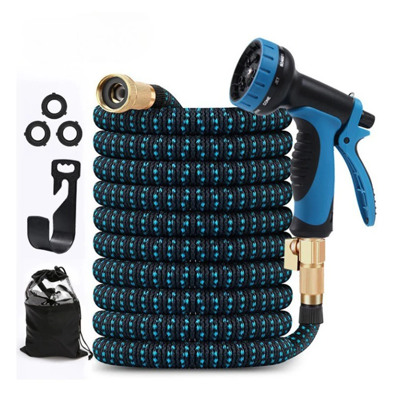 Amazon Hot sales cheap garden magic hose pipe expandable water spray gun garden hoses Wear resistant elastic folding hose