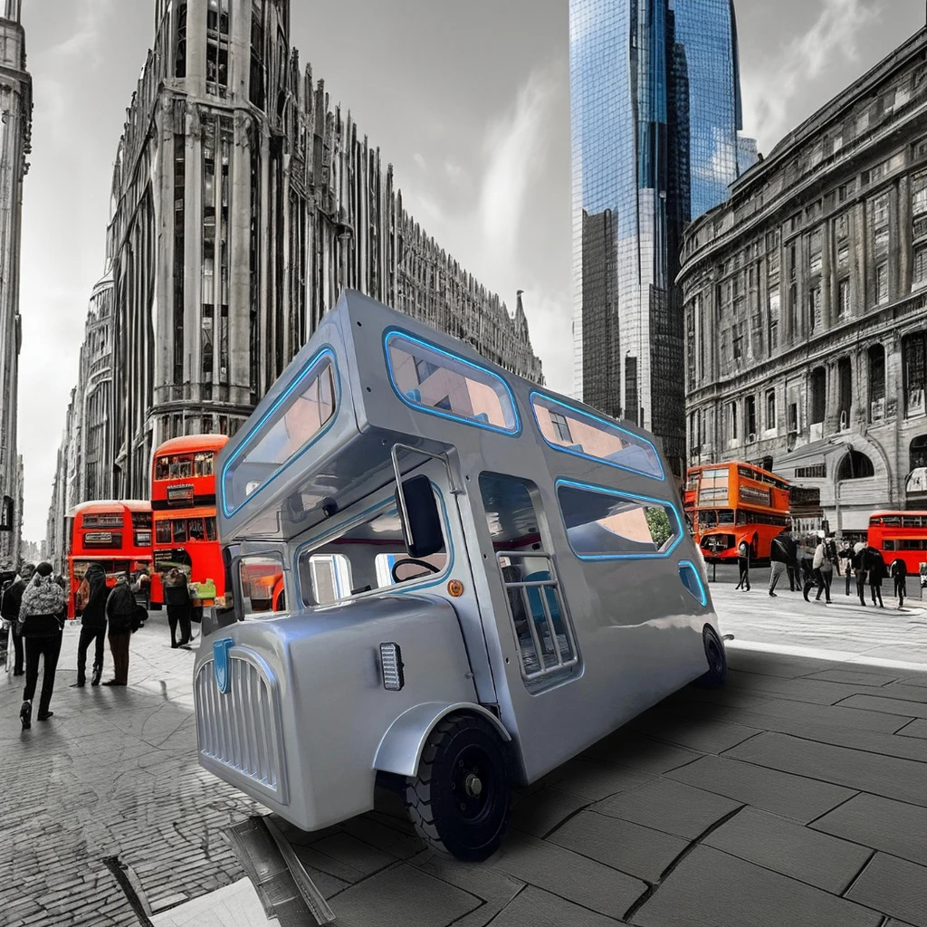Double Decker Electric Car Rides for Amusement Park Open Top Sightseeing London Bus for Playground Use