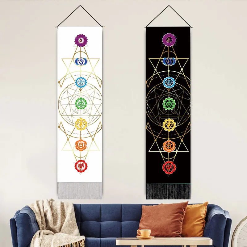 Bohemia Hippie Phase Tapestry Witchcraft Tarot Wall Hanging Matrix Macrame Throw Blanket Home Decor Wall Hanging Office Decor