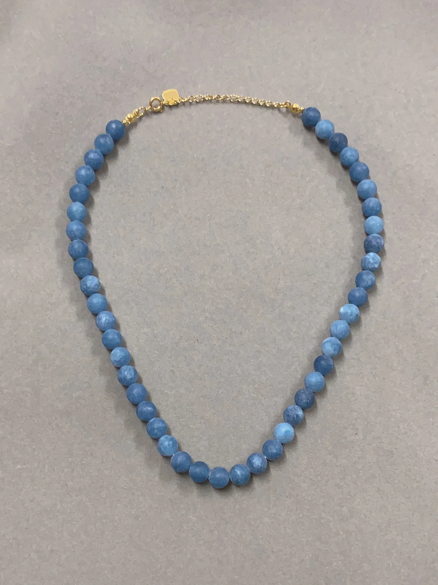 Purple round bead clavicle chain Natural stone titanium steel lock handcrafted niche beaded Nigerian party bead necklace set