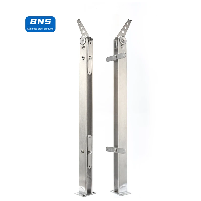 BNS Deck Mount and Side Mount Glass Post Railing for Balcony Stainless Steel Balconies