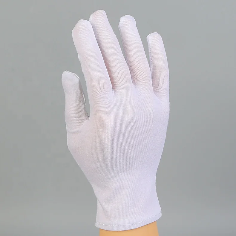 Custom print cosmetic skin care white cotton Massage spa gloves