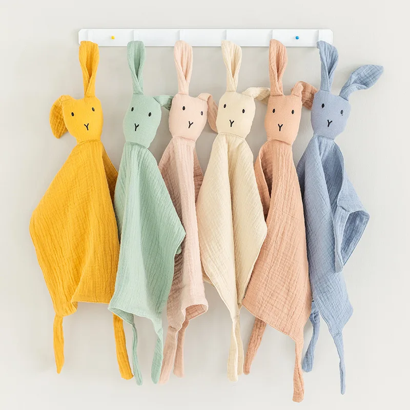 Мягкий муслиновый хлопковый кролик детские игрушки для сна милый успокаивающее полотенце новорожденных