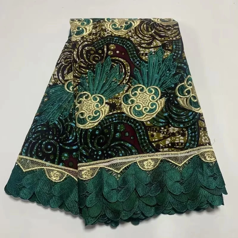 ACI New Arrivals African Wax Print Ankara Lace Fabric 6 Yards In 100% Cotton Soft Quality Embroidery Fabric