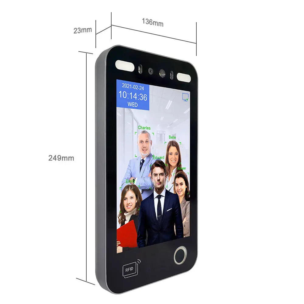 8 Inch Display Wifi Biometric Fingerprint Machine AI Face Recognition Access Control System For GYM