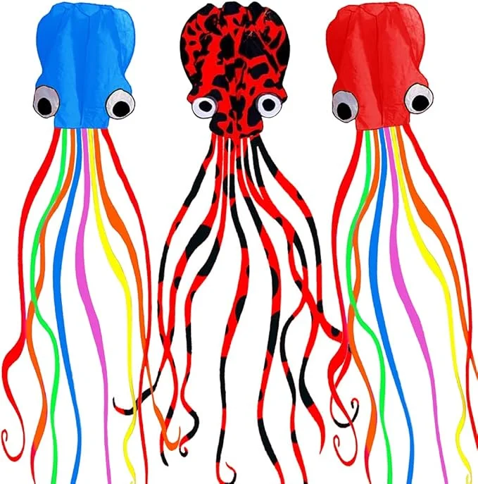 Hot Sale 3D Beautiful Large Giant Octopus Kites with Kite String For Adults Kids Easy To Fly Outdoor Park Beach Game Kite