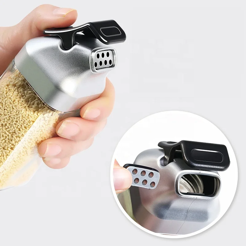 Creative Solid-Liquid Glass Kitchen Seasoning Box Oil Vinegar Seasoning Bottle 4 PCS Kitchen Seasoning Bottle Set