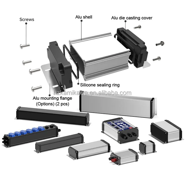 Factory customized IP68 aluminum extrusion cnc processing waterproof junction box case enclosure customized according to drawing
