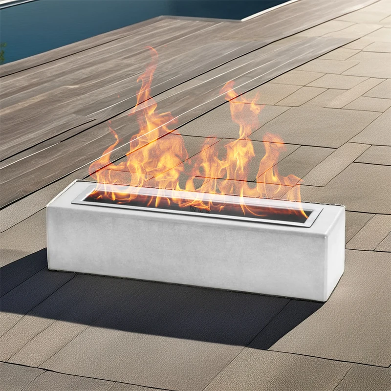Modern Outdoor Bio Ethanol Fire Pit Table Bio Fuel Fireplace with Sleek Design