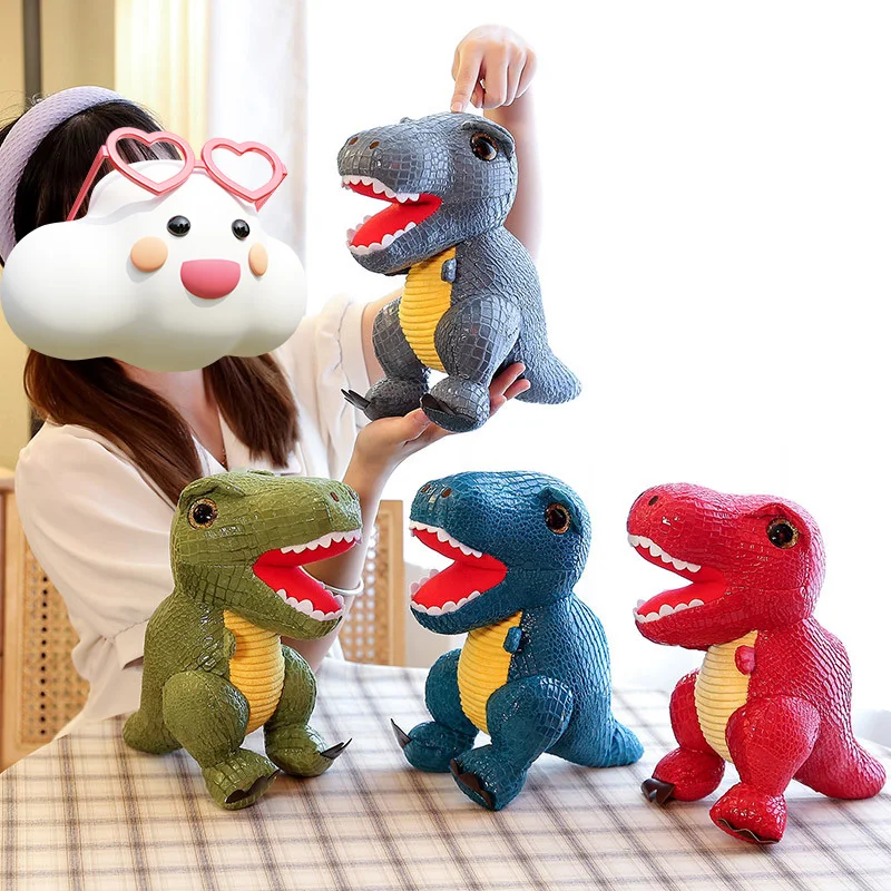 wholesale 33cm pterosaur soft stuffed animal sequin high quality kawaii big large green dinosaur plush toy