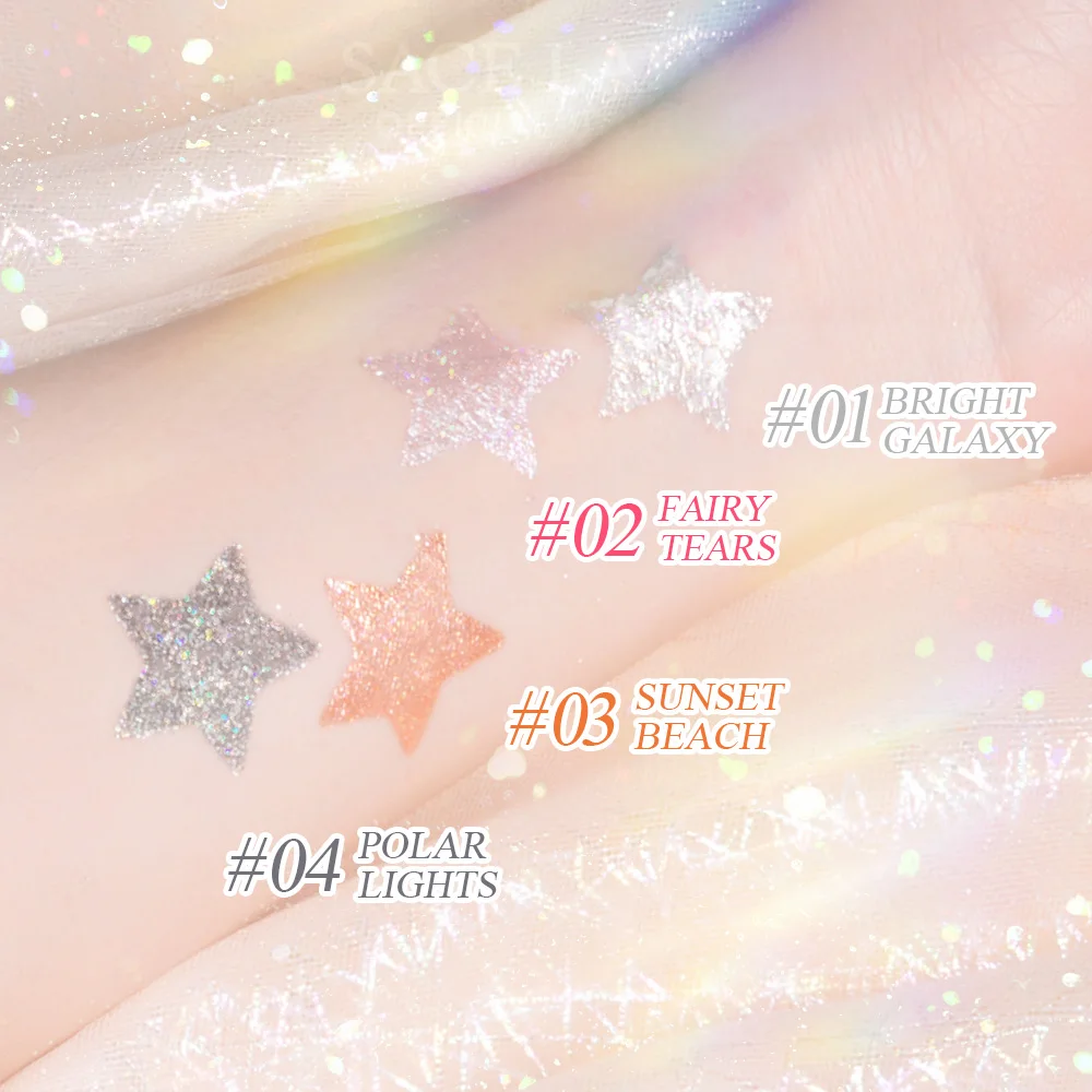 SACE LADY Liquid Eyeshadow Highly Pigmented Waterproof Glitter Eyeshadow 4 Colors Private Label Eye Make-up