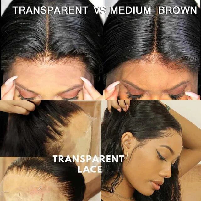 
Dyeable natural HD Lace Human Hair Wigs For Black Women 150% 180% Density Brazilian Virgin Hair Transparent Lace Front Wig 