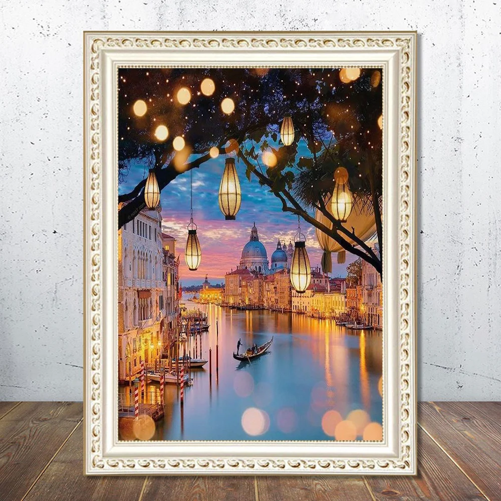 
Diamond Painting Landscape Cross Stitch 5D Diamond Embroidery Mosaic Lake Rhinestone Kit Decorations 