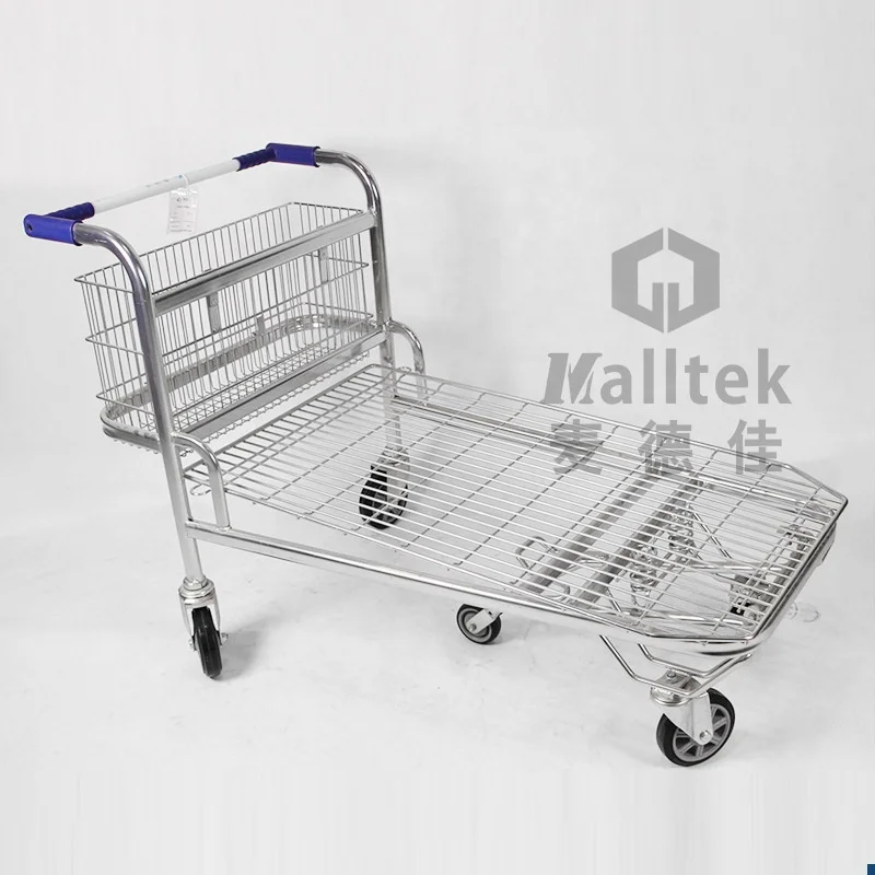 Hand Push 500kgs Logistics Warehouse Storage Trolley With Wheel