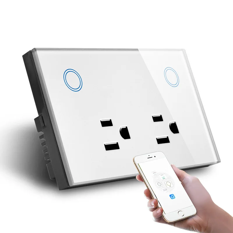 Розетка Tuya US AU Zigbee настенная розетка для монитора питания со стеклом Touch 2 USB Type-C Smart WIFI розетка для Google Alexa
