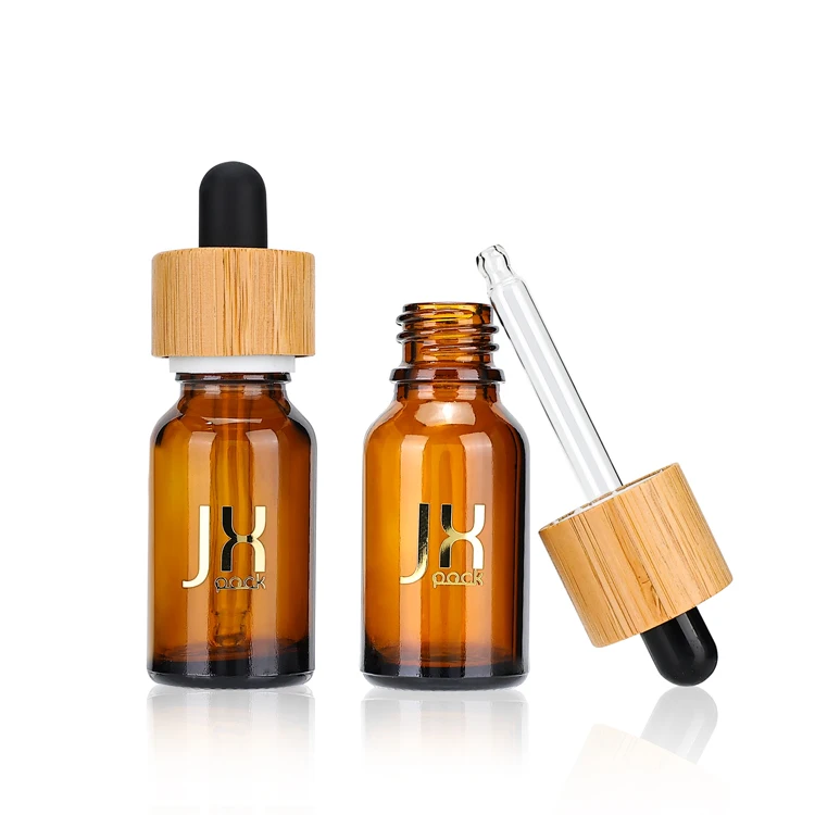 10 15 20 30 50 100 ml amber crc glass bottle skin care serum bamboo dropper bottle with pipette