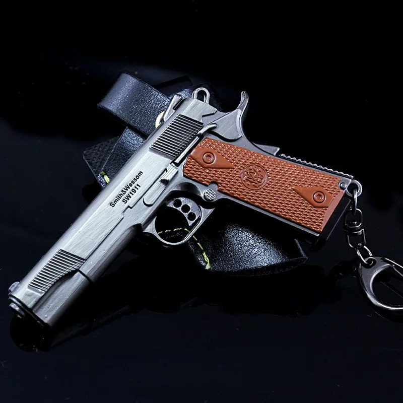 Модель пистолета P1911 Тяжелый современный брелок из цинкового сплава подарок для взрослых детские игровые вентиляторы коллекция металлических поделок с принтом