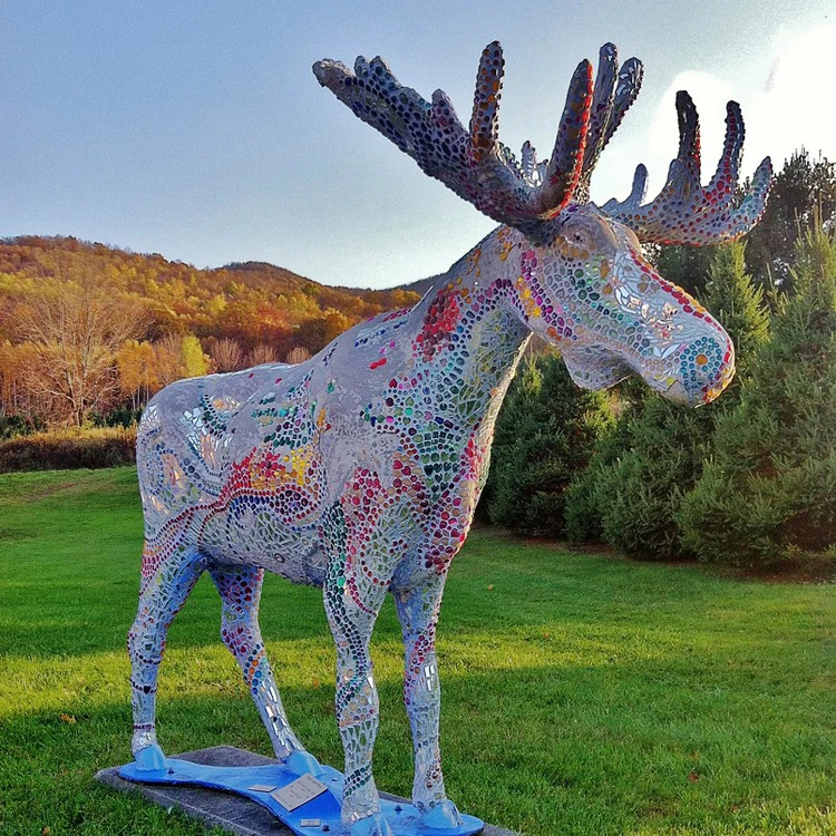 High quality Life Size Resin Moose Statue Fiberglass Elk Sculpture