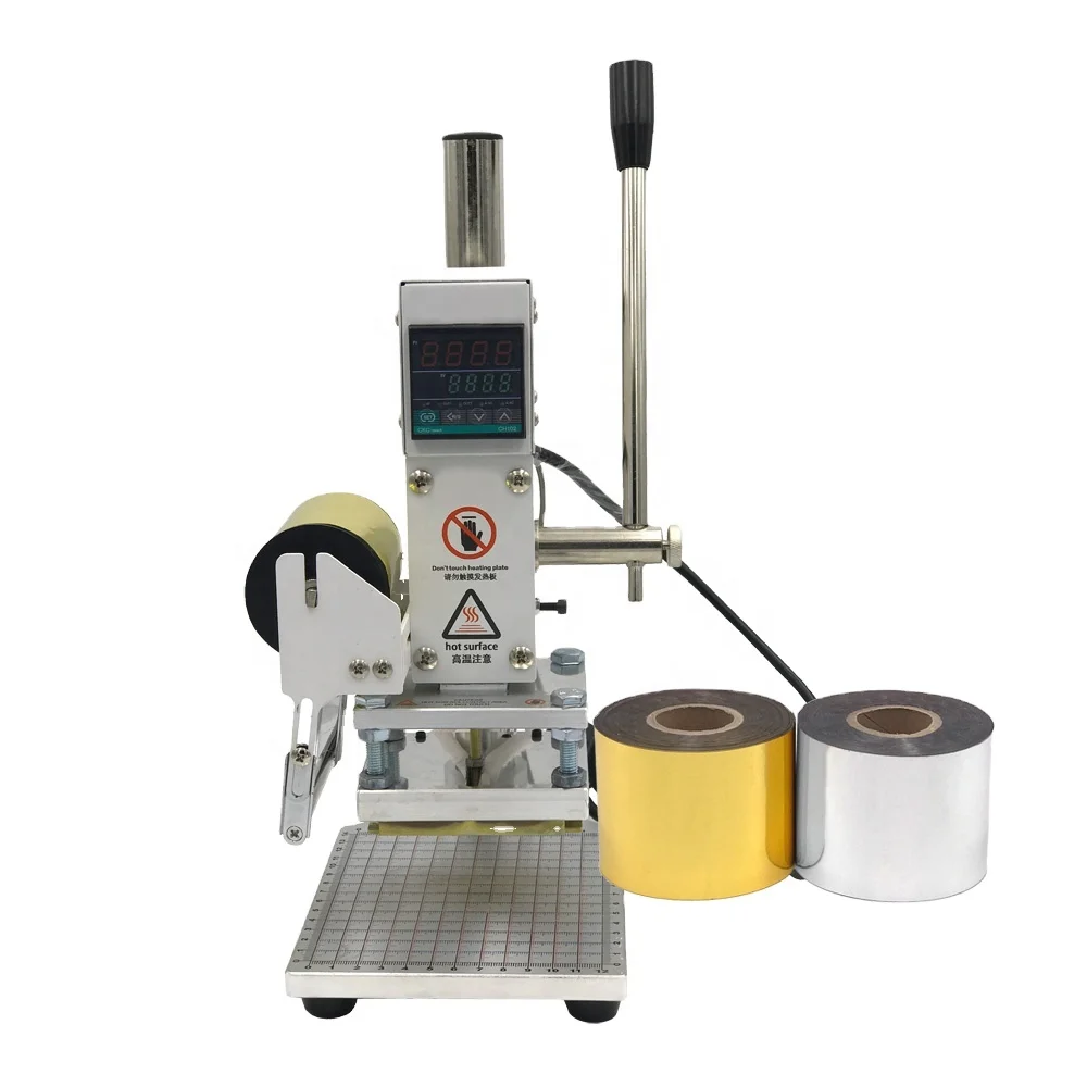 Small Hot Stamp Logo Printing Embossing Machine for Leather PU Paper Box Fabric