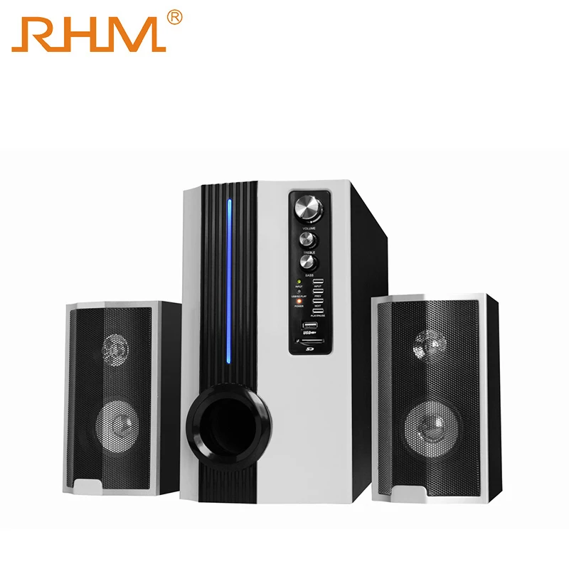 RHM heavy bass speaker 2.1 home theater speaker with usb bt remote control
