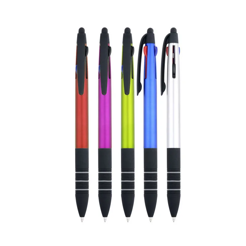 Wholesale Twist The Tri-color Stylus Capacitor Pen Gift Ballpoint Pen Can Print Logo multi-color Capacitive Ballpoint Pens