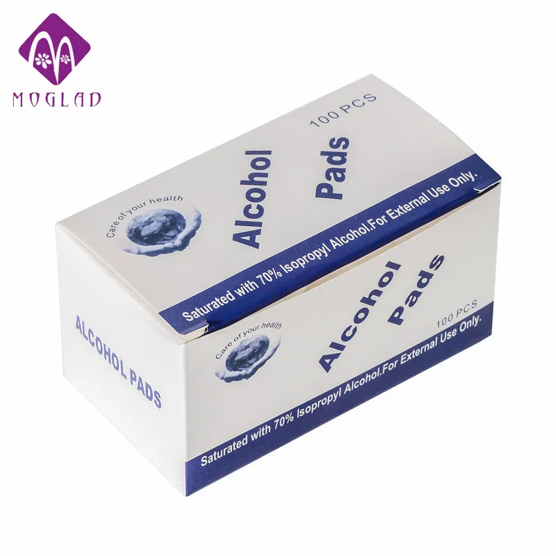 100pcs/box Disposable Alcohol Cotton Pad Medical Alcohol Swab Pad Piece Disinfect Skin Cleaning Care First Aid